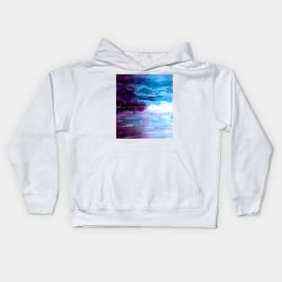 Beautiful acrylic Abstract seascape painting Kids Hoodie